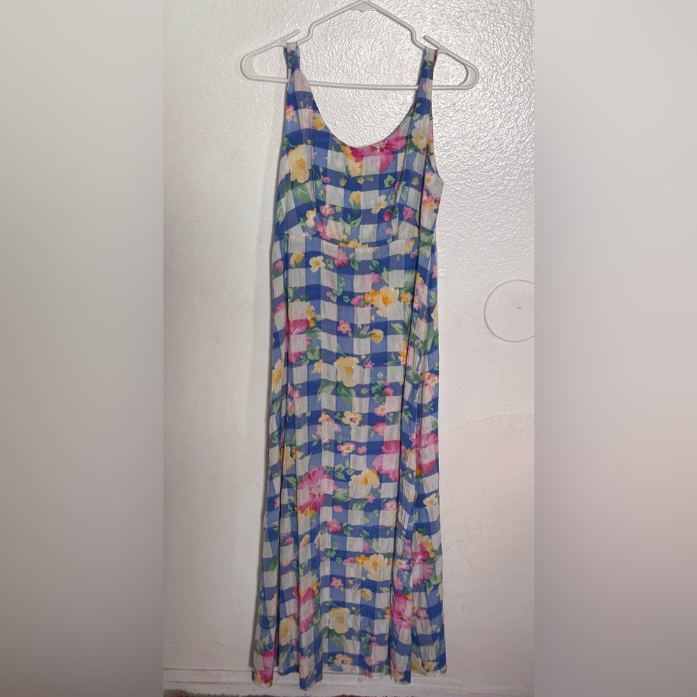 Nina Piccalino Blue Floral Maxi Dress